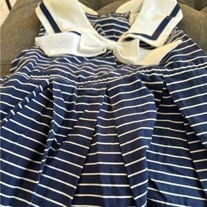 Rare Editions Navy and White Dress with Bow